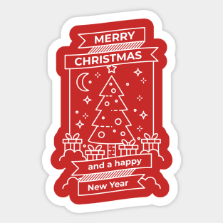 Merry Christmas Greeting Card Sticker